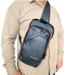 بادی بگ برندFASHION{طرح زیپ کج طوسی طلایی} - Image 3