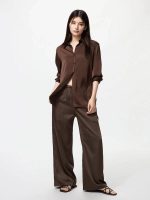 شلوار نیم بگ ساتن سیلک برندUNIQLO
