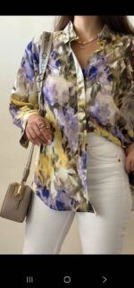 شومیز زنانه اورجینال ابروبادی جنس لینن برند PERRY - Image 3