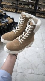نیم بوت زنانه چرم طبیعی داخل خز برند ALDY - Image 3