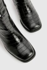بوت ساق بلند زنانه برند BOOHOO طرح پوست ماری{سایز 39} - Image 5