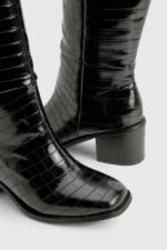 بوت ساق بلند زنانه برند BOOHOO طرح پوست ماری{سایز 39} - Image 4